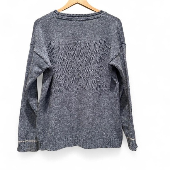 Cotton Country Blue Ski Bum Sweater Size Medium Winter Holiday Christmas - Picture 2 of 7